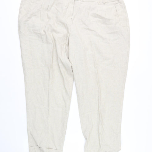 BHS Women's Beige Trousers Size 18 Cotton Blend