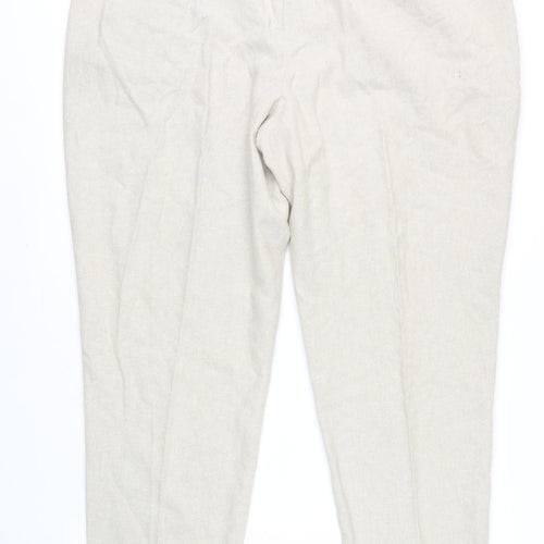 BHS Women's Beige Trousers Size 18 Cotton Blend