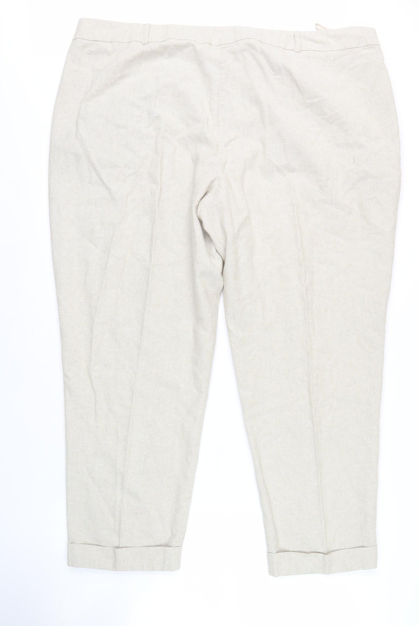 BHS Women's Beige Trousers Size 18 Cotton Blend