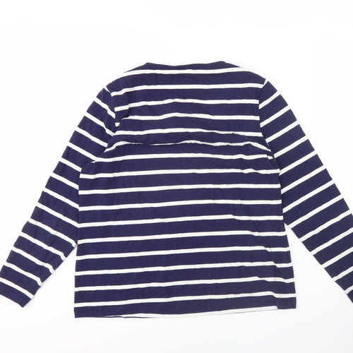 Marble Women's Blue Striped Long Sleeve Top - Size 12