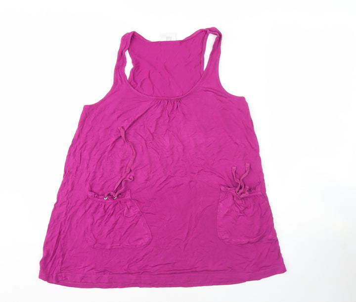 Beach Time Pink Viscose Tank Top for Women Size 6