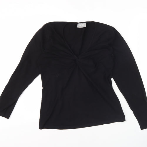 Wallis Women's Black V-Neck Long Sleeve Top