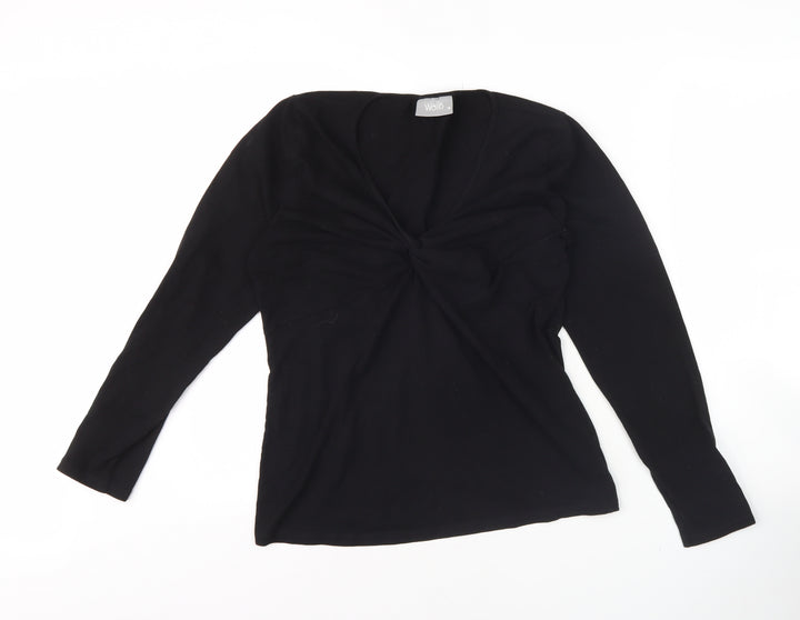 Wallis Women's Black V-Neck Long Sleeve Top