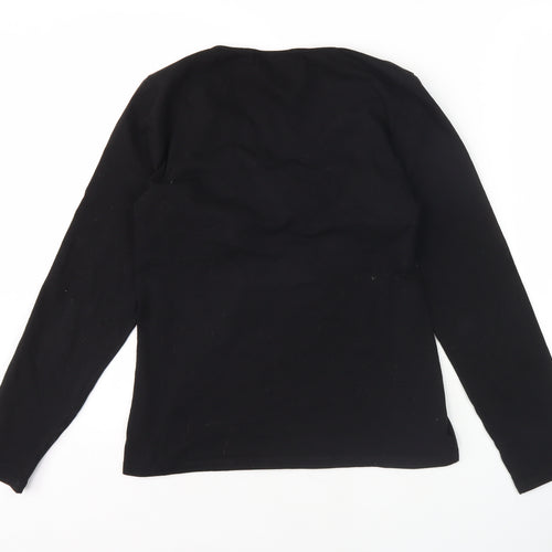 Wallis Women's Black V-Neck Long Sleeve Top