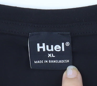 Huel Men's Black XL Crew Neck T-Shirt with Logo