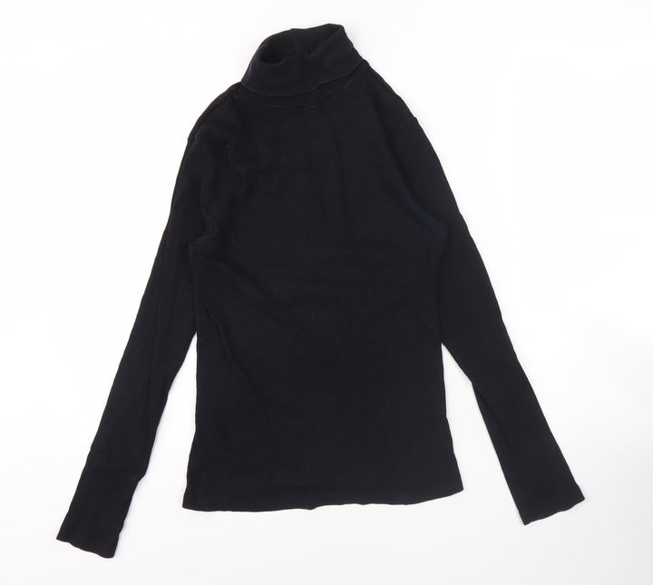 River Island Women's Black Roll Neck Long Sleeve Top