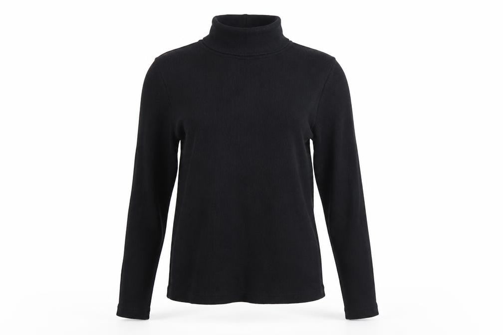 Front view of River Island Women's Black Roll Neck Long Sleeve Top