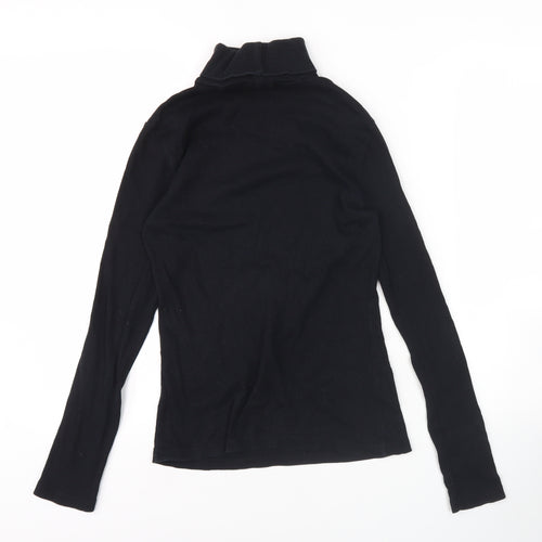 River Island Women's Black Roll Neck Long Sleeve Top