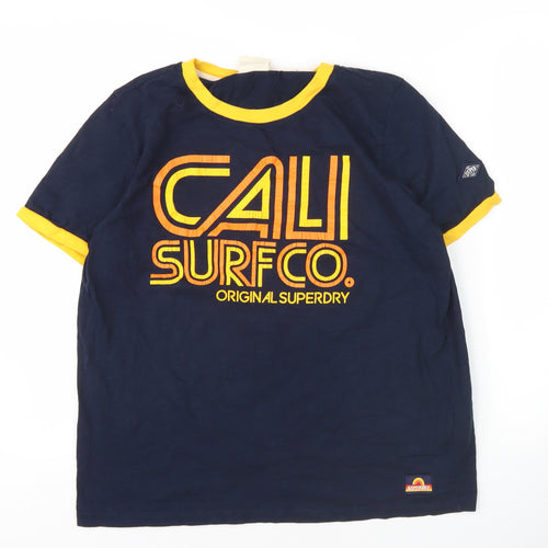 Superdry Women's Blue Ringer T-Shirt Size 14