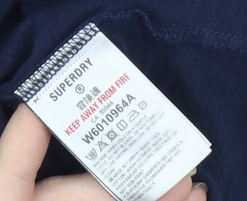 Superdry Women's Blue Ringer T-Shirt Size 14