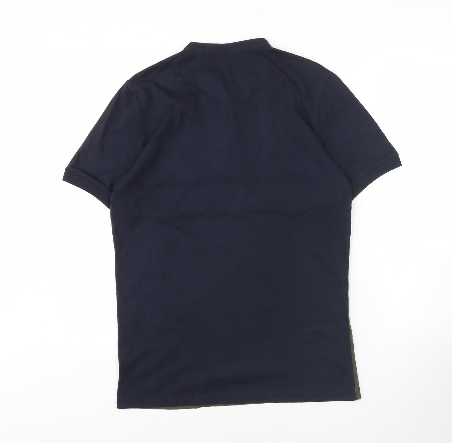 Easy Men's Colourblock T-Shirt, Size S, Henley Neck, Cotton