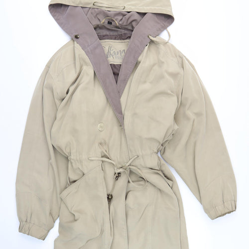 Silkana Women's Beige Hooded Coat M Size