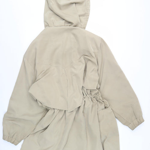 Silkana Women's Beige Hooded Coat M Size