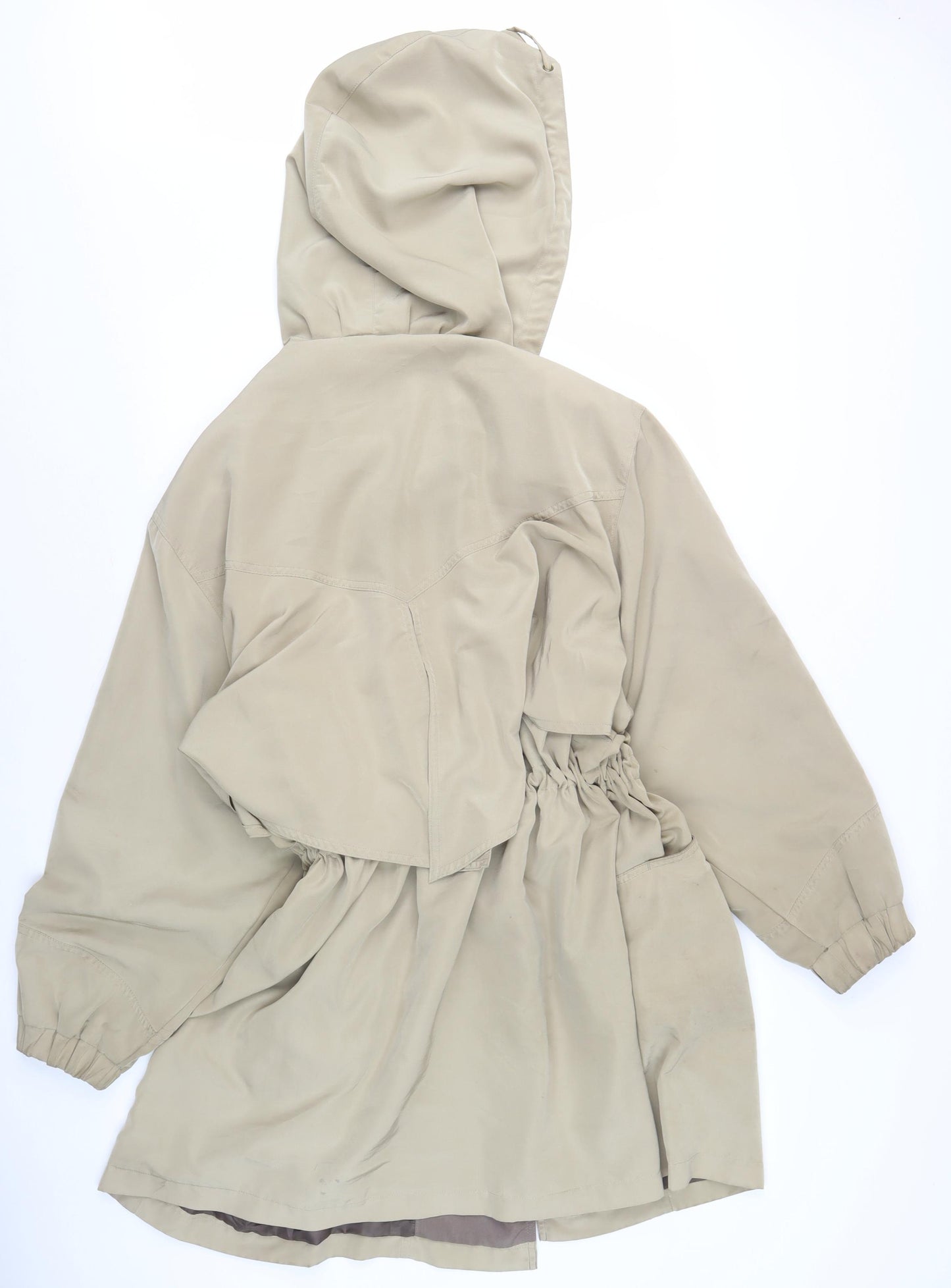 Silkana Women's Beige Hooded Coat M Size