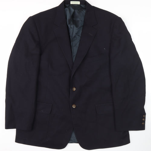 Orvis Men's Dark Blue Wool Blazer Size 46R Notch Lapel