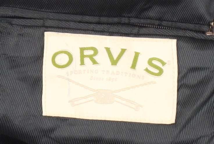Orvis Men's Dark Blue Wool Blazer Size 46R Notch Lapel