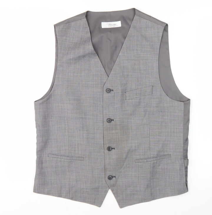 Vincere Men's Grey Suit Waistcoat, Size 42L