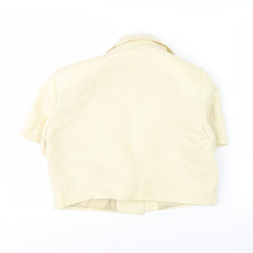 Zara Women's Ivory Cropped Blazer, Short Sleeve, Size S