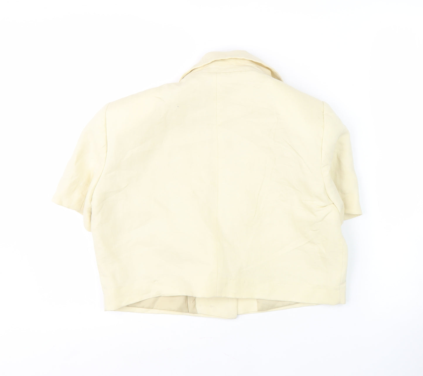 Zara Women's Ivory Cropped Blazer, Short Sleeve, Size S