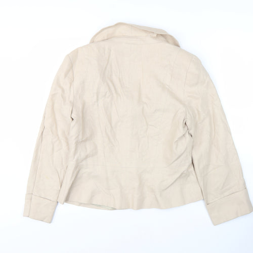 Dunnes Women's Beige Blazer Size 14 Linen Blend