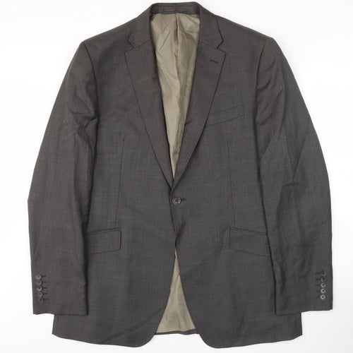 Tom English Grey Men's Suit Jacket, Size 44L Single-Breasted