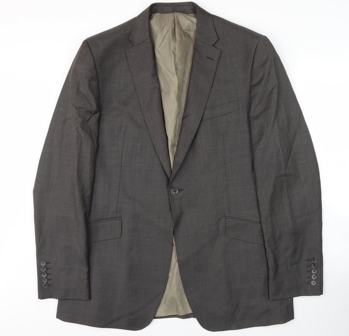 Tom English Grey Men's Suit Jacket, Size 44L Single-Breasted