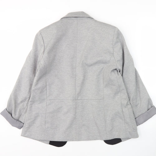 Oasis Women's Grey Blazer, Size 10, Regular Fit, Lined