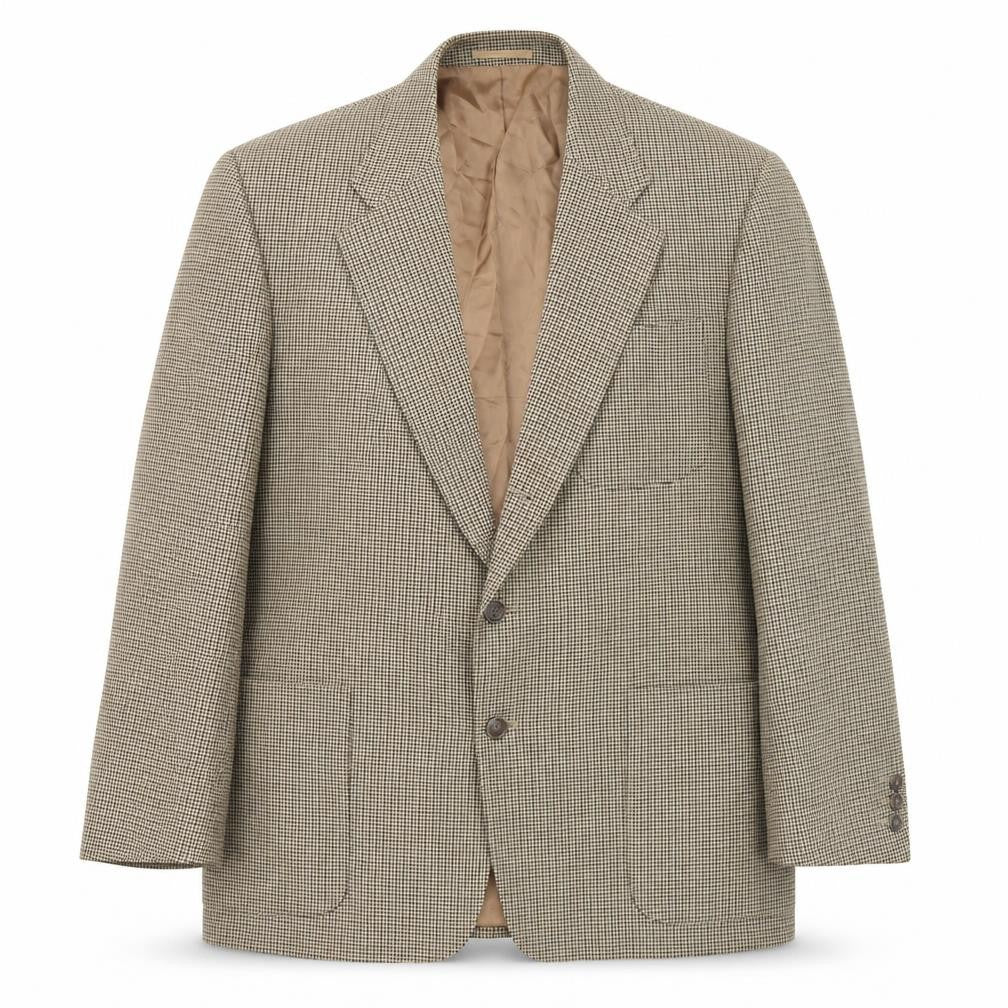 Front view of Next Men Brown Wool Check Blazer 40R Regular Fit