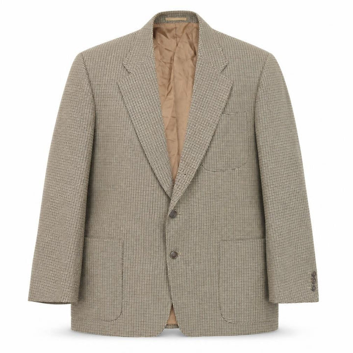 Front view of Next Men Brown Wool Check Blazer 40R Regular Fit