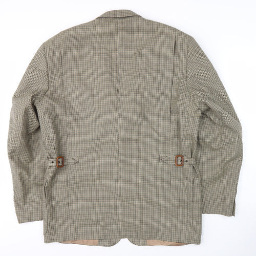 Next Men Brown Wool Check Blazer 40R Regular Fit