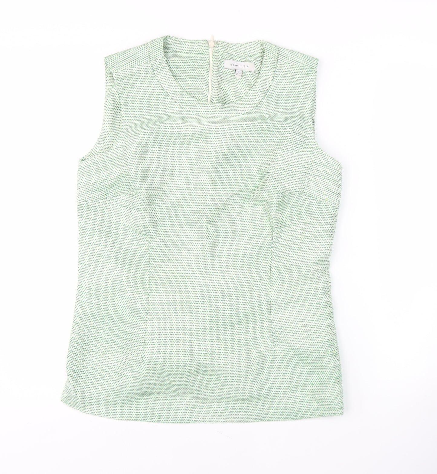 Kew 159 Women's Green Blouse Size 12 Sleeveless Elegant Casual