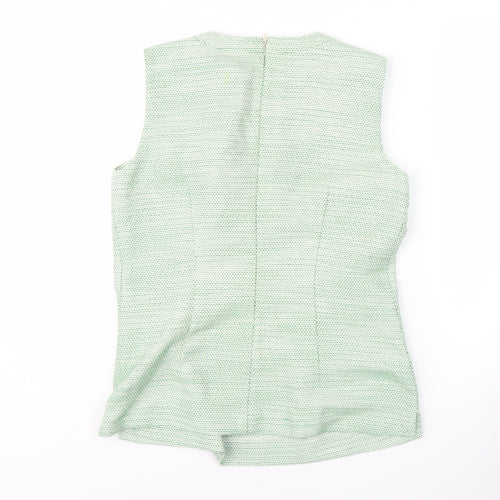 Kew 159 Women's Green Blouse Size 12 Sleeveless Elegant Casual