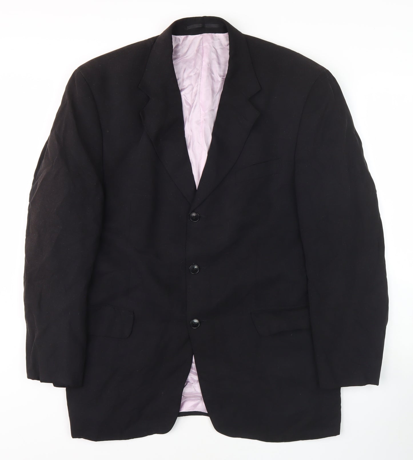 Rochas Men's Black Blazer 40 R Notch Lapel Formal