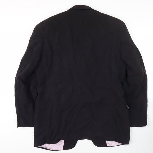 Rochas Men's Black Blazer 40 R Notch Lapel Formal