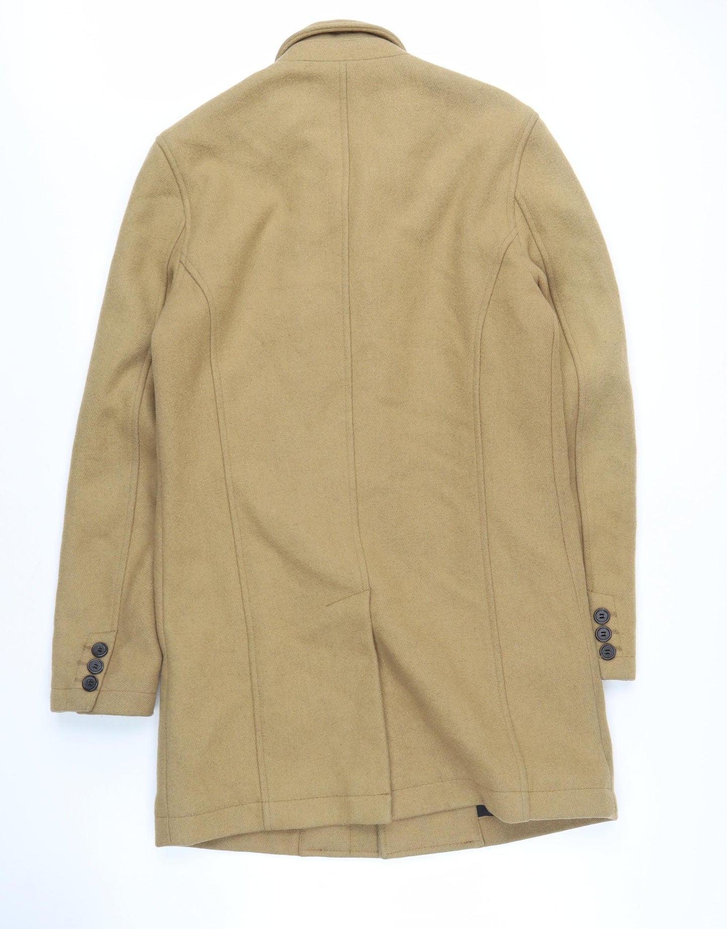 Topman Men's Beige XS Wool Blend Overcoat