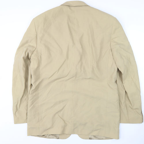 Fraser Mens Beige Blazer 40R Notch Lapel Classic