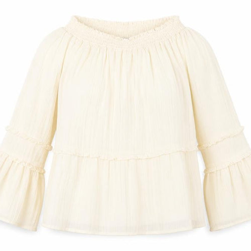 H&M Women’s Ivory Bell Sleeve Off Shoulder Blouse Size 6