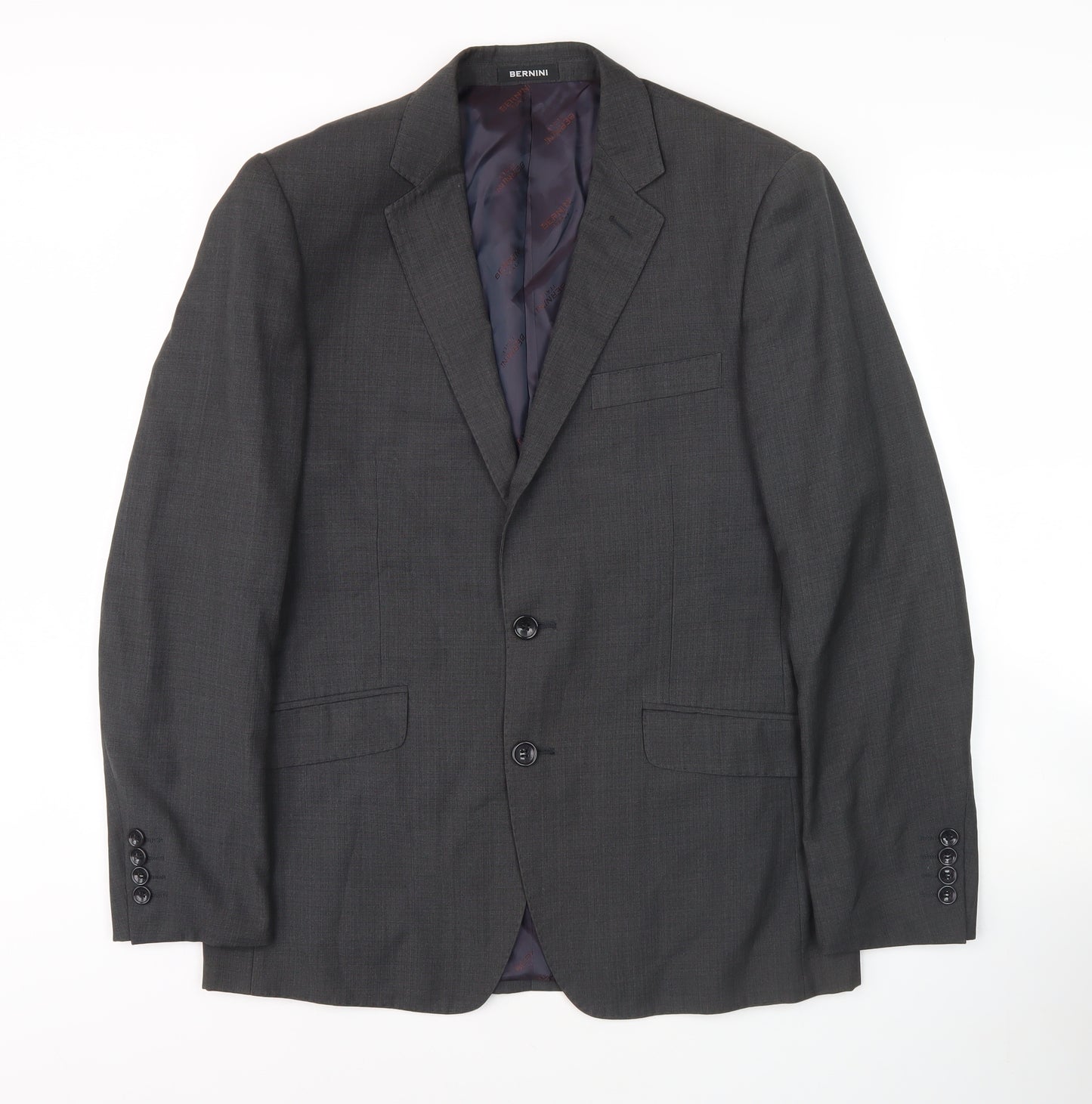 Bernini Men's Grey Single-Breasted Blazer Jacket