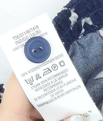 Marks and Spencer Women's Blue Floral Knee Length Skirt Size 10