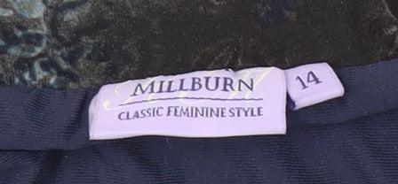 Millburn Women’s Blue Floral Skirt Size 14