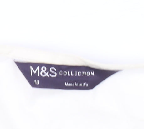 Marks and Spencer Ivory Cotton Wrap Blouse, Size 10