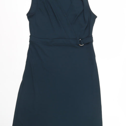 H&M Women's Blue Sleeveless Sheath Dress M
