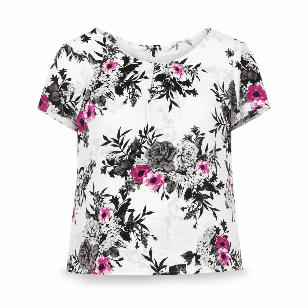 Front view of David Emanuel Women's Floral Blouse, size 12