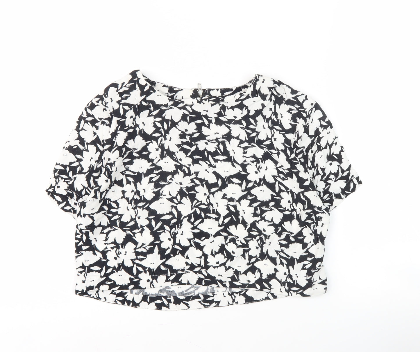 Warehouse Floral Blouse, Women, Size 12, Black & White