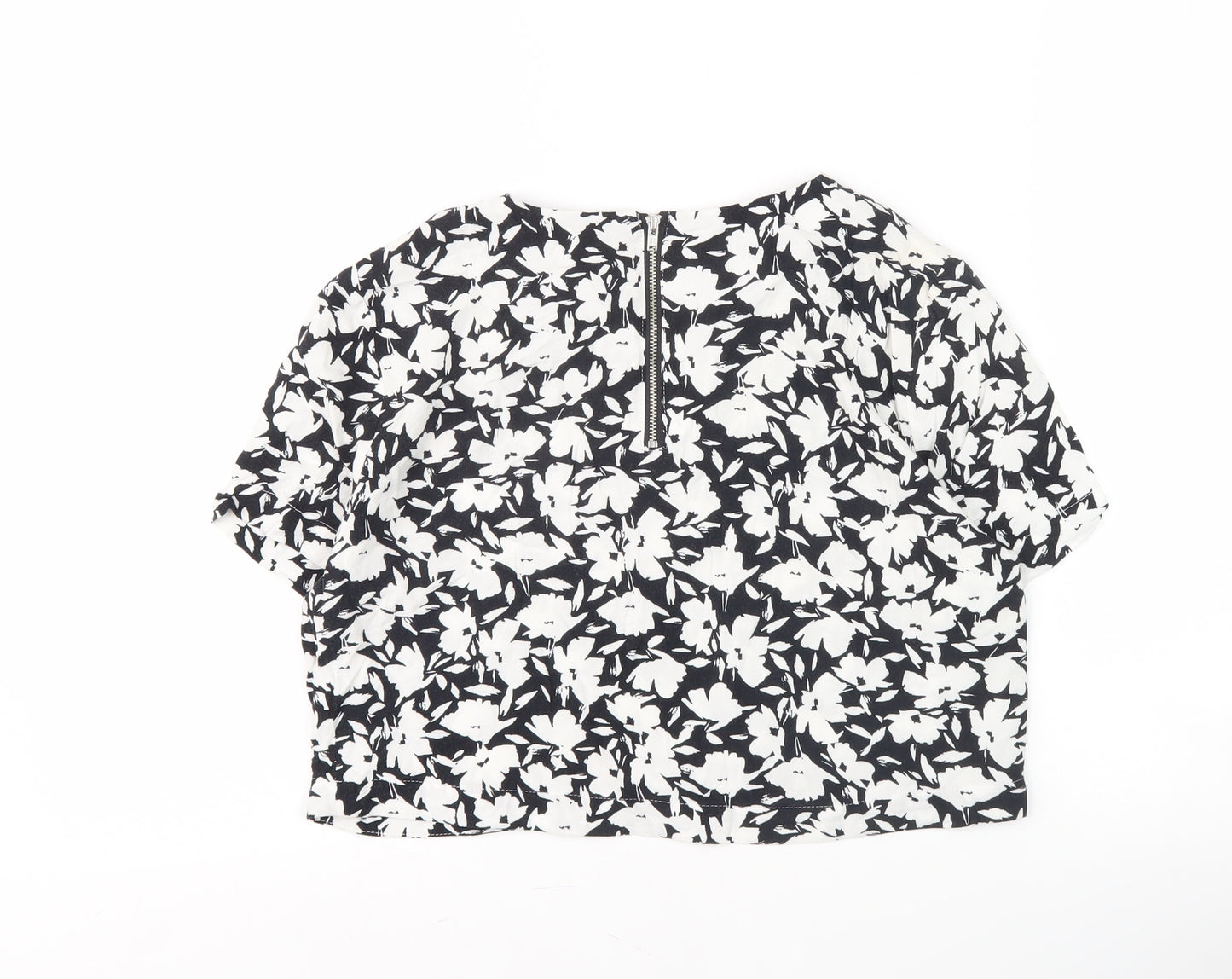Warehouse Floral Blouse, Women, Size 12, Black & White