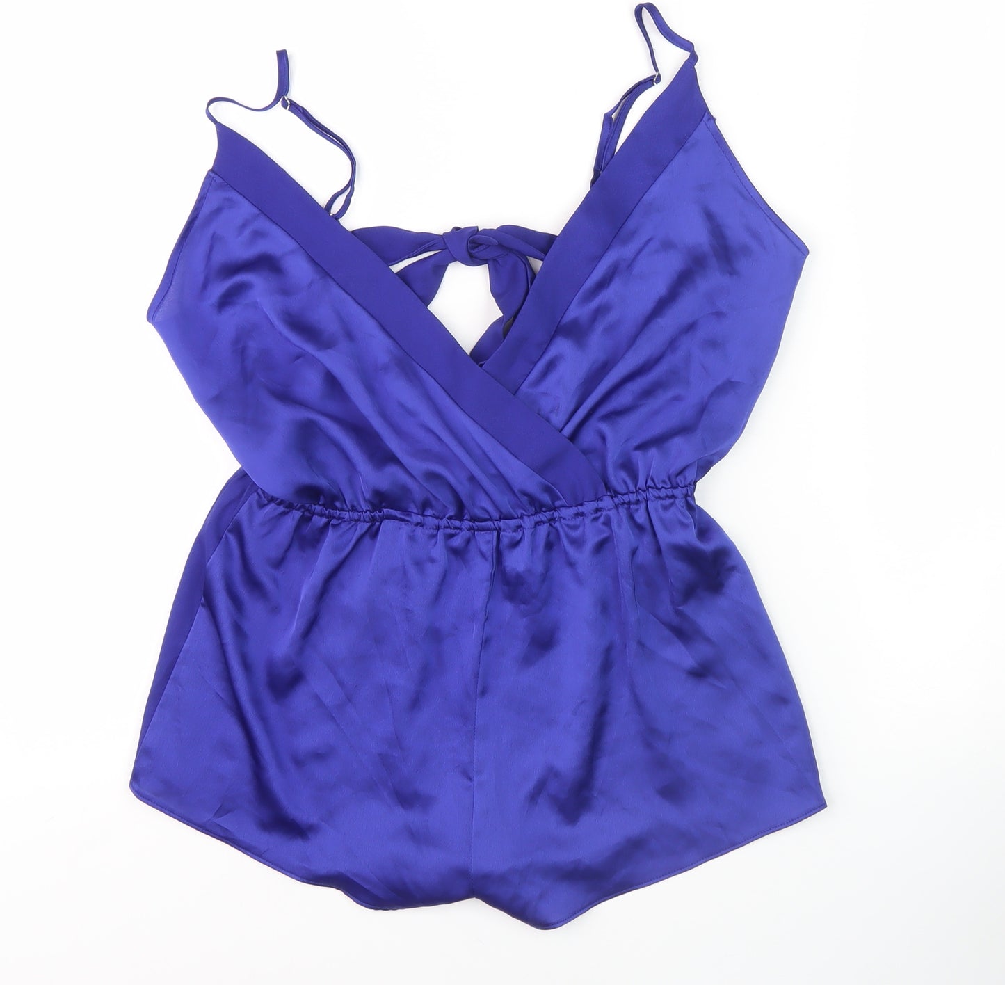 Boux Avenue Women's Blue Cami Satin V-Neck - Size 12