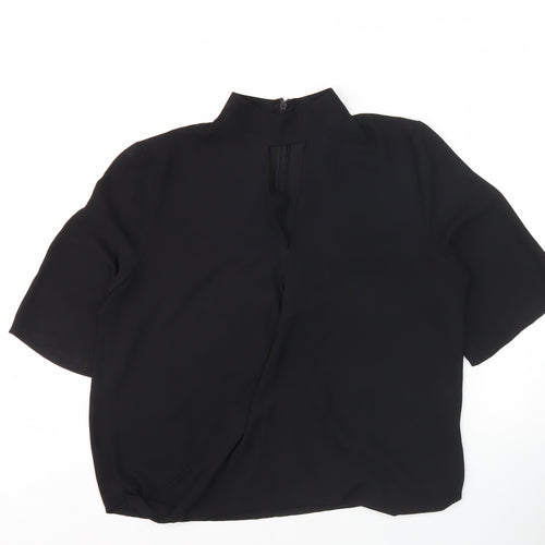 Boohoo Women's Black High Neck Blouse, Size 10