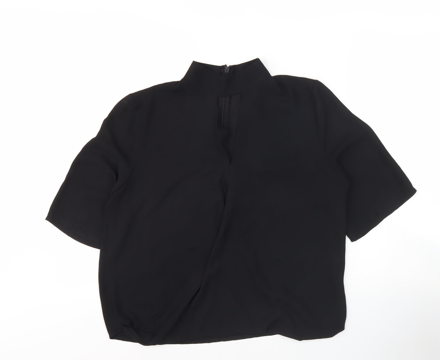 Boohoo Women's Black High Neck Blouse, Size 10