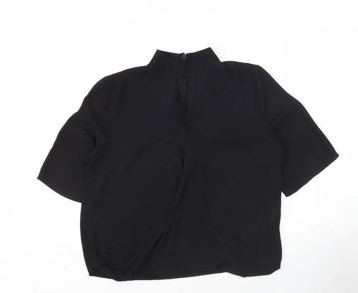 Boohoo Women's Black High Neck Blouse, Size 10