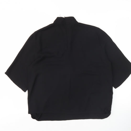 Boohoo Women's Black High Neck Blouse, Size 10